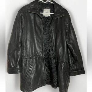 Vintage Andrew Marc New York Men’s Small Leather Jacket Heavy Full Zip Lined